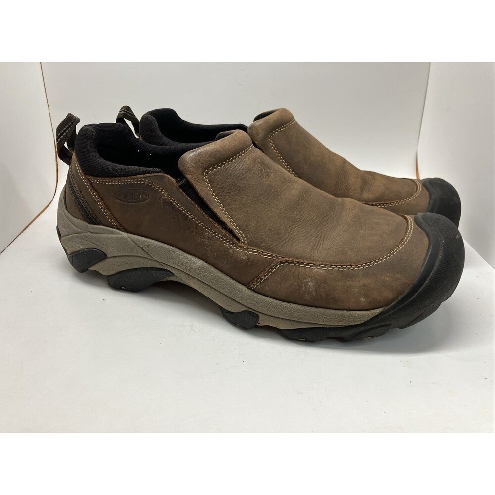 KEEN Targhee III Slip-On Dark Earth Leather Trail Shoes Men's Size 13